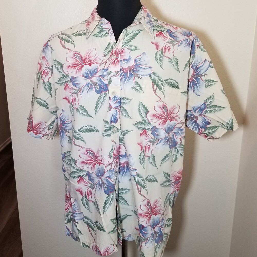 Cooke Street Men‎ XL Multicolor Button Up Hibiscus Island Tropical Floral